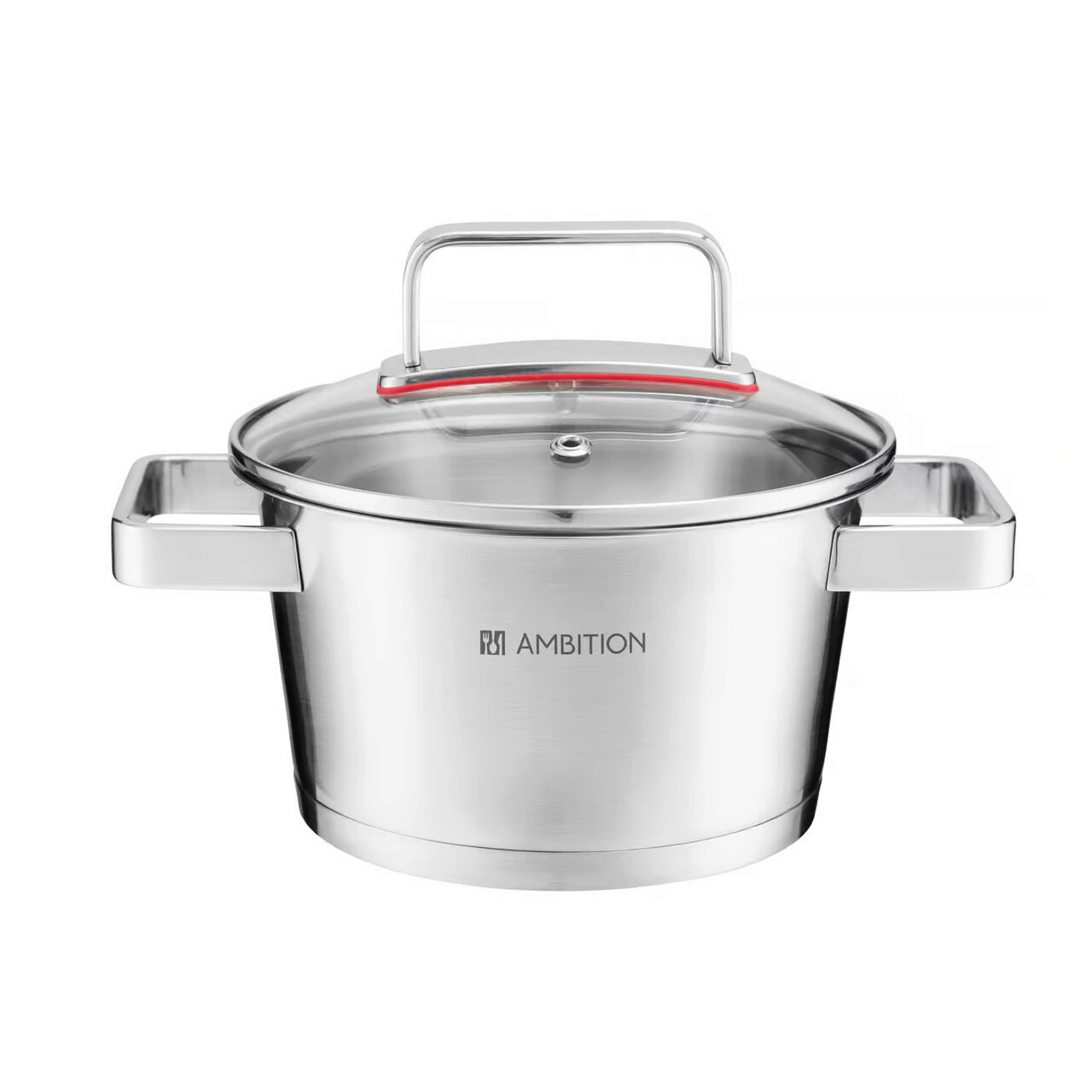 Oala cu capac Selection, Ambition, 20 cm, 3.2 L, inox/sticla, argintiu/transparent Oala cu capac Selection, Ambition, 20 cm, 3.2 L, inox/sticla, argintiu/transparent