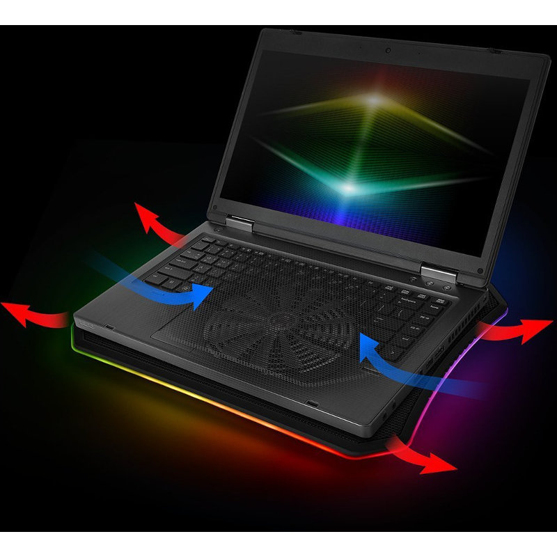 Massive 20 RGB, 256-color LED, ventilator 200 mm, pentru laptopuri pana la 19 inch Massive 20 RGB, 256-color LED, ventilator 200 mm, pentru laptopuri pana la 19 inch