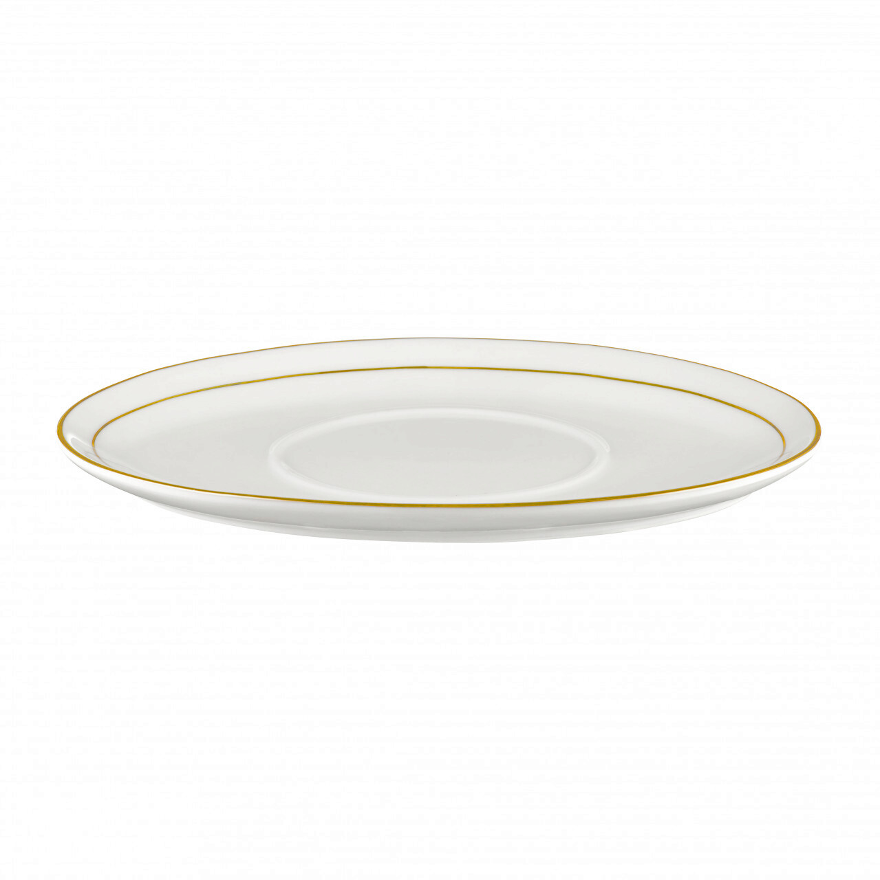 Farfurioara pentru sosiera Aura Gold, Ambition, 20.5x1.8 cm, portelan, auriu/alb Farfurioara pentru sosiera Aura Gold, Ambition, 20.5x1.8 cm, portelan, auriu/alb