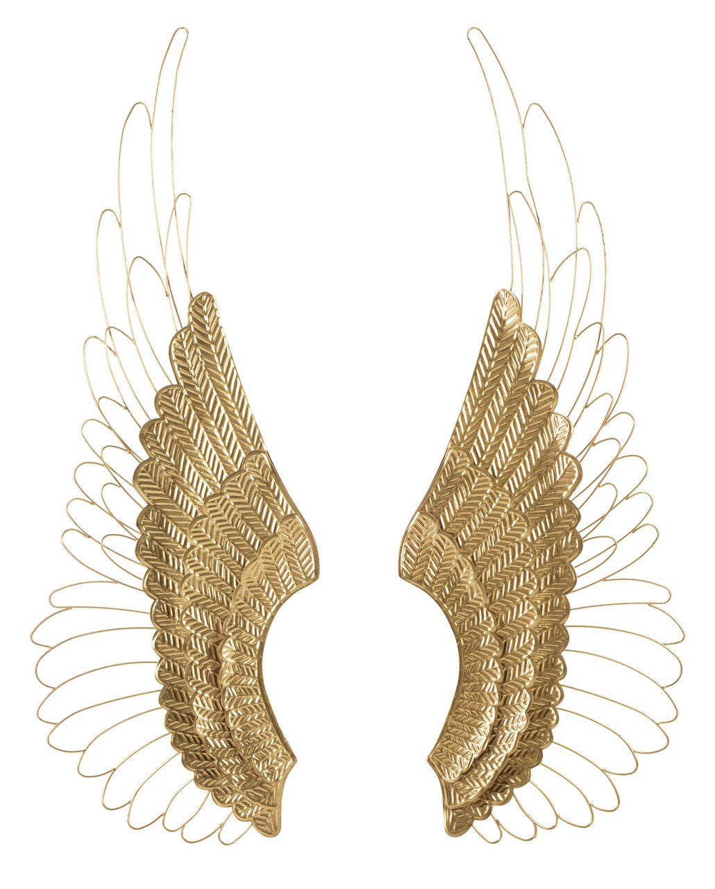 Set 2 decoratiuni de perete, Pair of Wings, Mauro Ferretti, 37 x 105.5 cm, fier, auriu