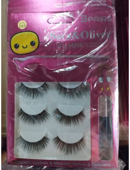 Set 3 Perechi de Gene False 6D Magnetice, Aplicator si Tus Eyeliner Model 03, ENGROS Set 3 Perechi de Gene False 6D Magnetice, Aplicator si Tus Eyeliner Model 03, ENGROS