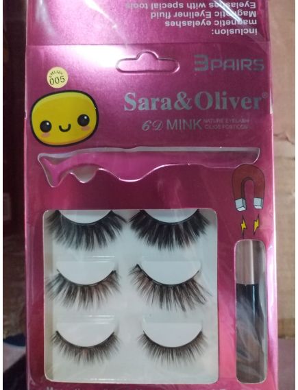 Set 3 Perechi de Gene False 6D Magnetice, Aplicator si Tus Eyeliner Model 05, ENGROS Set 3 Perechi de Gene False 6D Magnetice, Aplicator si Tus Eyeliner Model 05, ENGROS