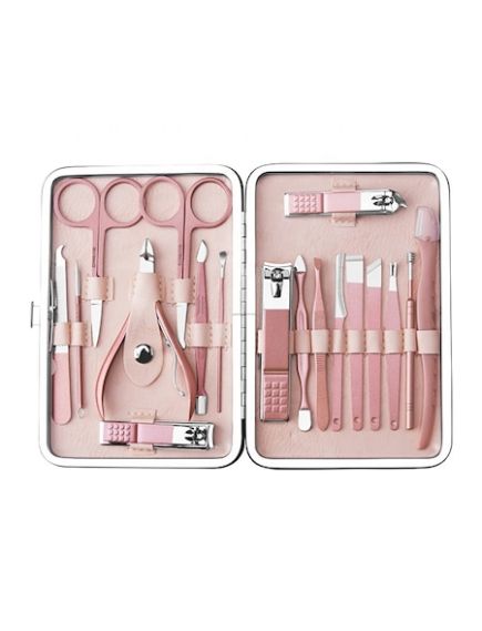 Set Manichiura si Pedichiura din Otel Inoxidabil 18 piese Rose Gold, Engros Set Manichiura si Pedichiura din Otel Inoxidabil 18 piese Rose Gold, Engros