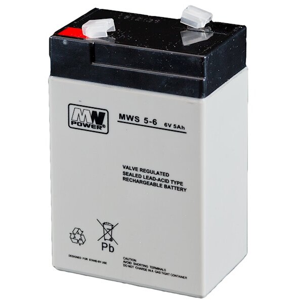 MWS 5-6 Baterie UPS Lead-acid accumulator VRLA AGM Maintenance-free 6 V 5 Ah Black, Grey MWS 5-6 Baterie UPS Lead-acid accumulator VRLA AGM Maintenance-free 6 V 5 Ah Black, Grey