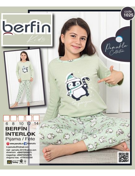 Pijama Copii Fete Berfin Interlok 1025 Engros