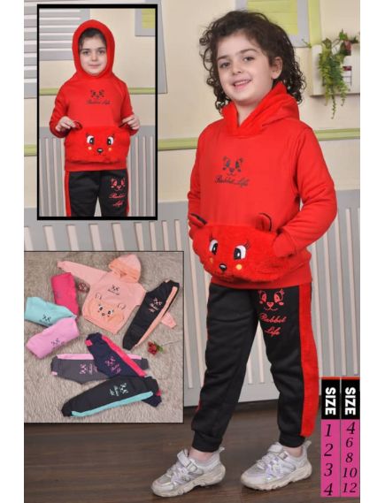 1-4 ani Compleu trening copii fetite vatuit gros model print engros 1-4 ani Compleu trening copii fetite vatuit gros model print engros