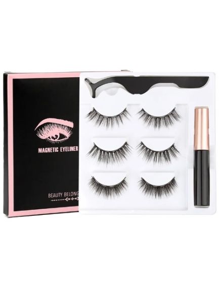 Set 3 Perechi de Gene False, Engros ,6D Magnetice, Aplicator si Tus Eyeliner Model 01 Set 3 Perechi de Gene False, Engros ,6D Magnetice, Aplicator si Tus Eyeliner Model 01