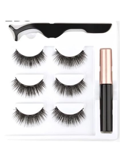 Set 3 Perechi de Gene False, Engros ,6D Magnetice, Aplicator si Tus Eyeliner Model 05 Set 3 Perechi de Gene False, Engros ,6D Magnetice, Aplicator si Tus Eyeliner Model 05