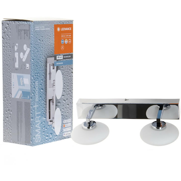 Aplica LED inteligenta pentru baie SMART+ Wifi Orbis Elypse 340, 12W, 1000 lm, lumina alba (3000-6500K), IP44, 340x166x880mm, metal, Argintiu Aplica LED inteligenta pentru baie SMART+ Wifi Orbis Elypse 340, 12W, 1000 lm, lumina alba (3000-6500K), IP44, 340x166x880mm, metal, Argintiu