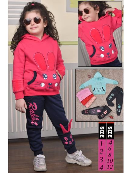1-4 ani Compleu trening copii fetite vatuit gros model print engros 1-4 ani Compleu trening copii fetite vatuit gros model print engros