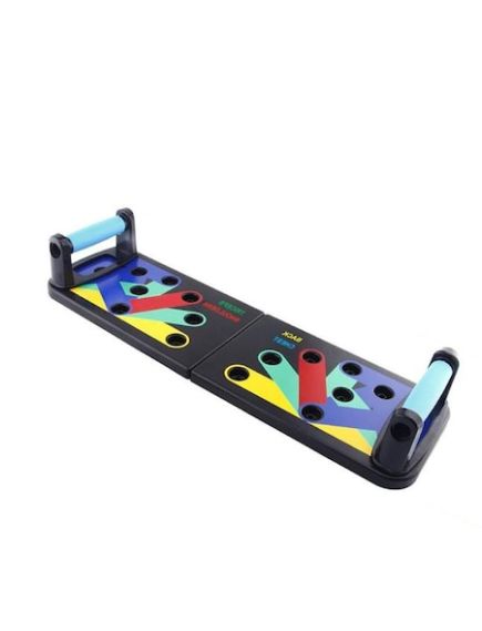 Placa cu manere pentru flotari 11 in 1, ABS, 65 x 18 x 2 cm, Multicolor Placa cu manere pentru flotari 11 in 1, ABS, 65 x 18 x 2 cm, Multicolor