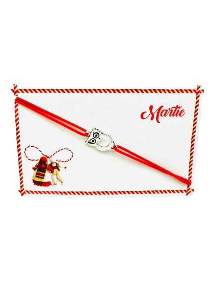 Bratara reglabila Martisor, snur elastic, Bufnita Inteleapta, model 2024, en-gros Bratara reglabila Martisor, snur elastic, Bufnita Inteleapta, model 2024, en-gros