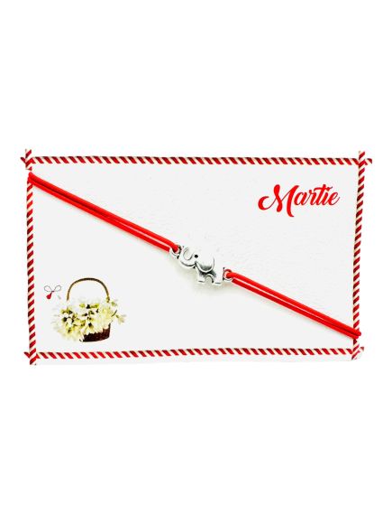 Bratara reglabila Martisor, snur elastic, Elefant Norocos, model 2024, en-gros Bratara reglabila Martisor, snur elastic, Elefant Norocos, model 2024, en-gros