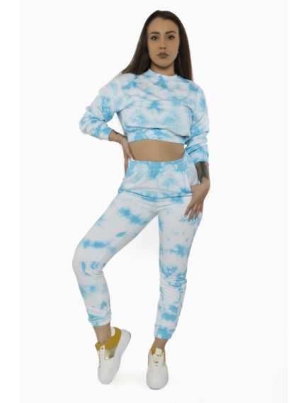 Trening Engros pentru femei, PlayBoy, vatuit, model light blue tie dye Trening Engros pentru femei, PlayBoy, vatuit, model light blue tie dye