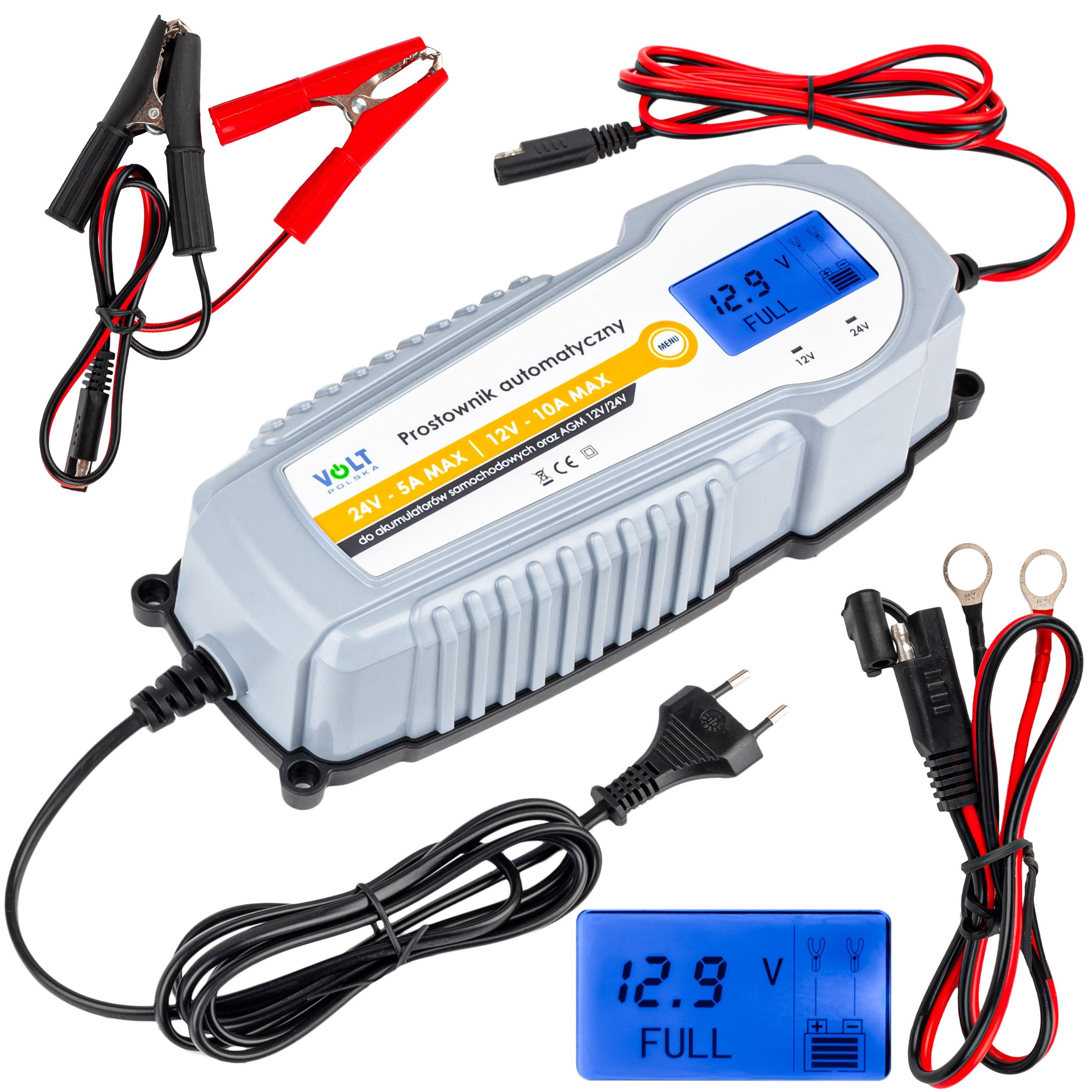 RECONDITIONAT Redresor încărcător automat 12-24V LCD 10A VOLT POLSKA RECONDITIONAT Redresor încărcător automat 12-24V LCD 10A VOLT POLSKA
