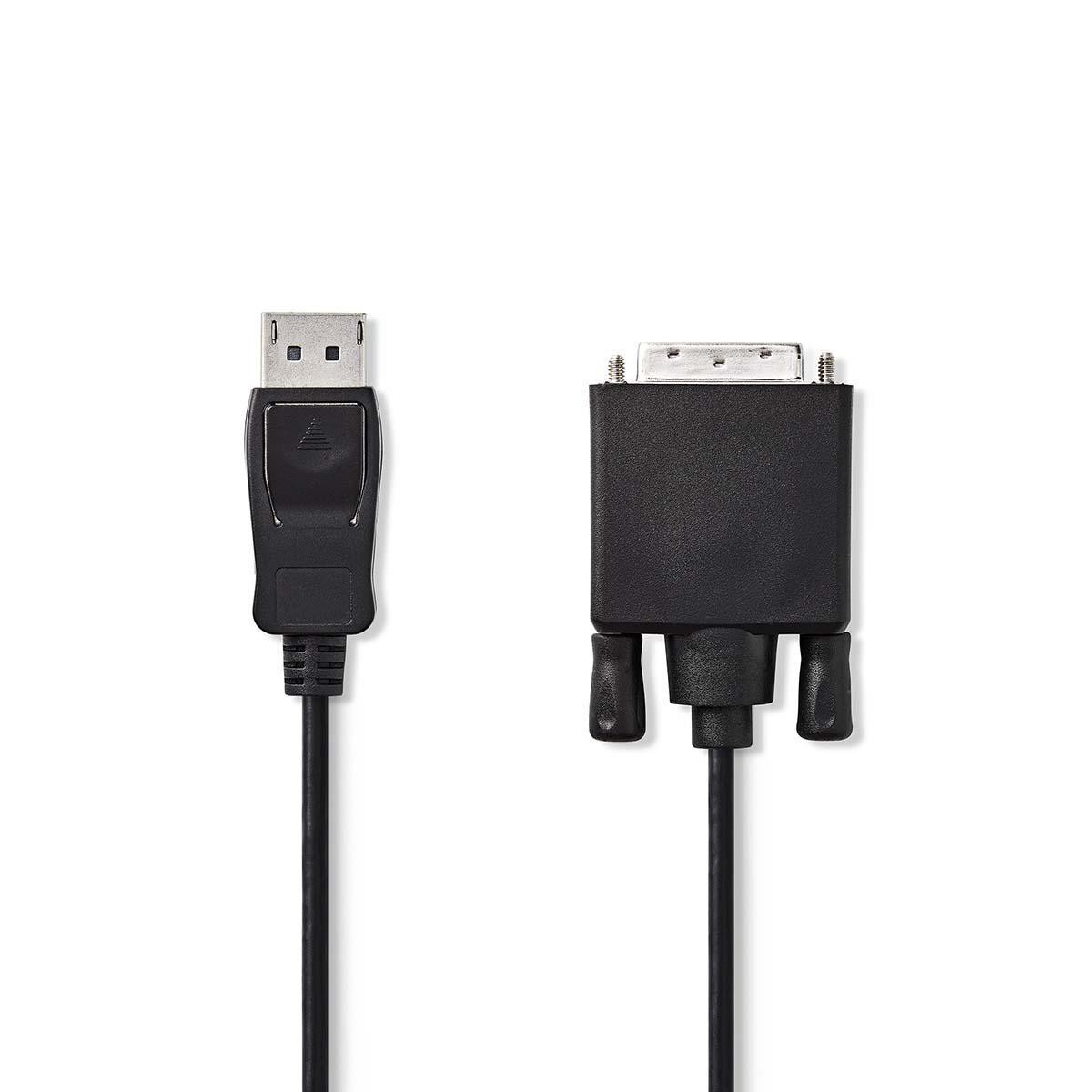 cablu displayport tata - dvi-d 24+1-pini tata, 4k 30hz, 2m, negru, nedis cablu displayport tata - dvi-d 24+1-pini tata, 4k 30hz, 2m, negru, nedis