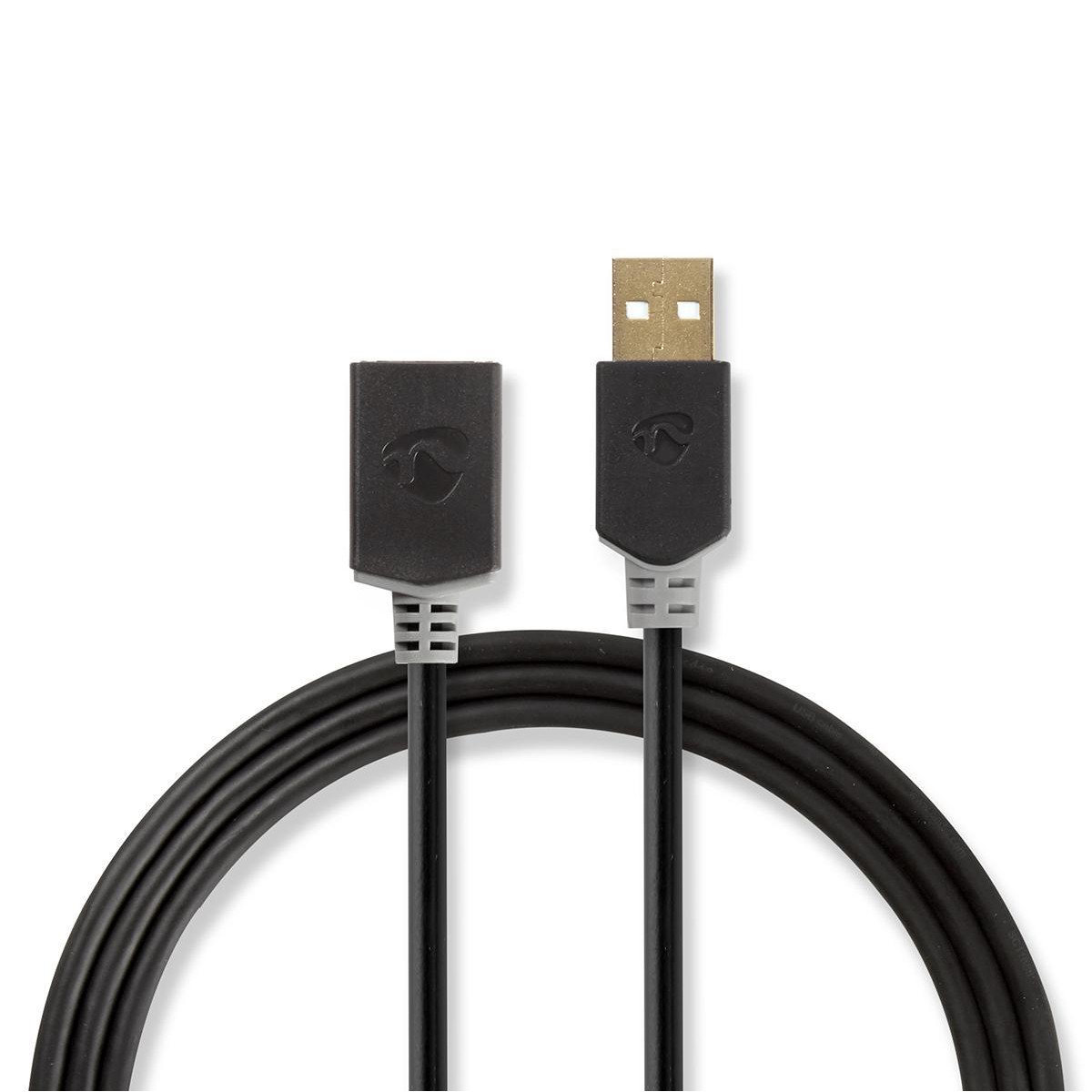 cablu extensie usb 2.0 a tata - usb 2.0 a mama, 2m, antracit, nedis cablu extensie usb 2.0 a tata - usb 2.0 a mama, 2m, antracit, nedis