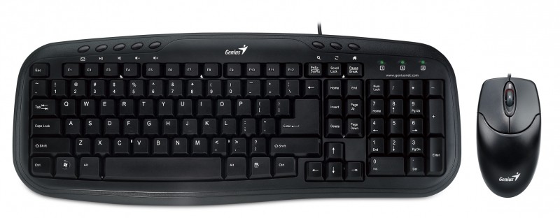 kit tastatura si mouse cu fir genius km-200, usb, negru