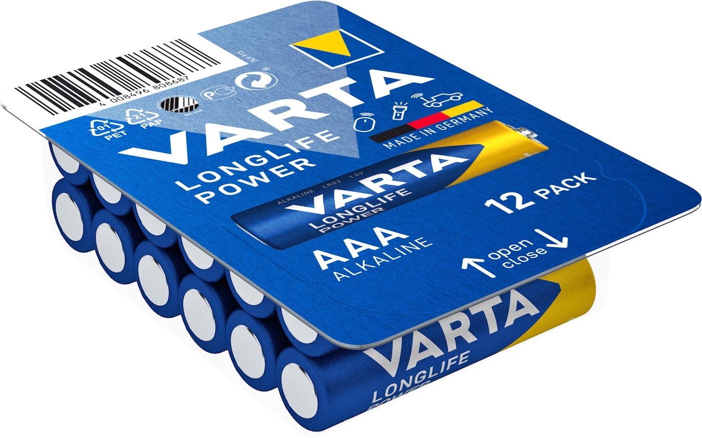 baterie alcalina r3 (aaa) 12 buc/blister longlife power varta