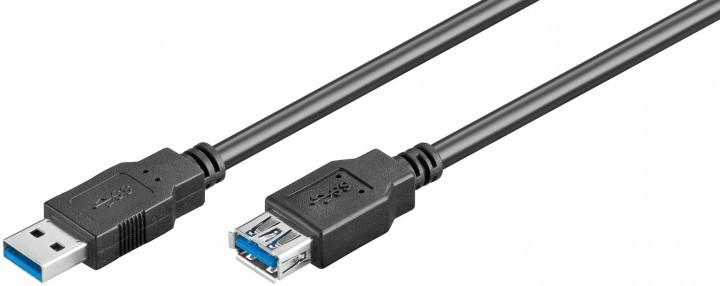 cablu extensie usb 3.0 a tata - usb 3.0 a mama, 1.8m, negru, goobay