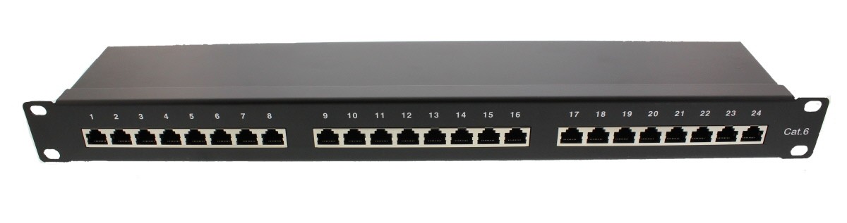 patch panel 24 porturi 1u cat.6 ftp pentru rack 19", well