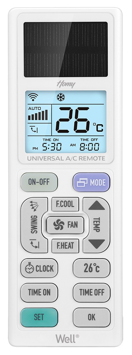 telecomanda universala pentru aparate de aer conditionat well homy, cu panou solar telecomanda universala pentru aparate de aer conditionat well homy, cu panou solar