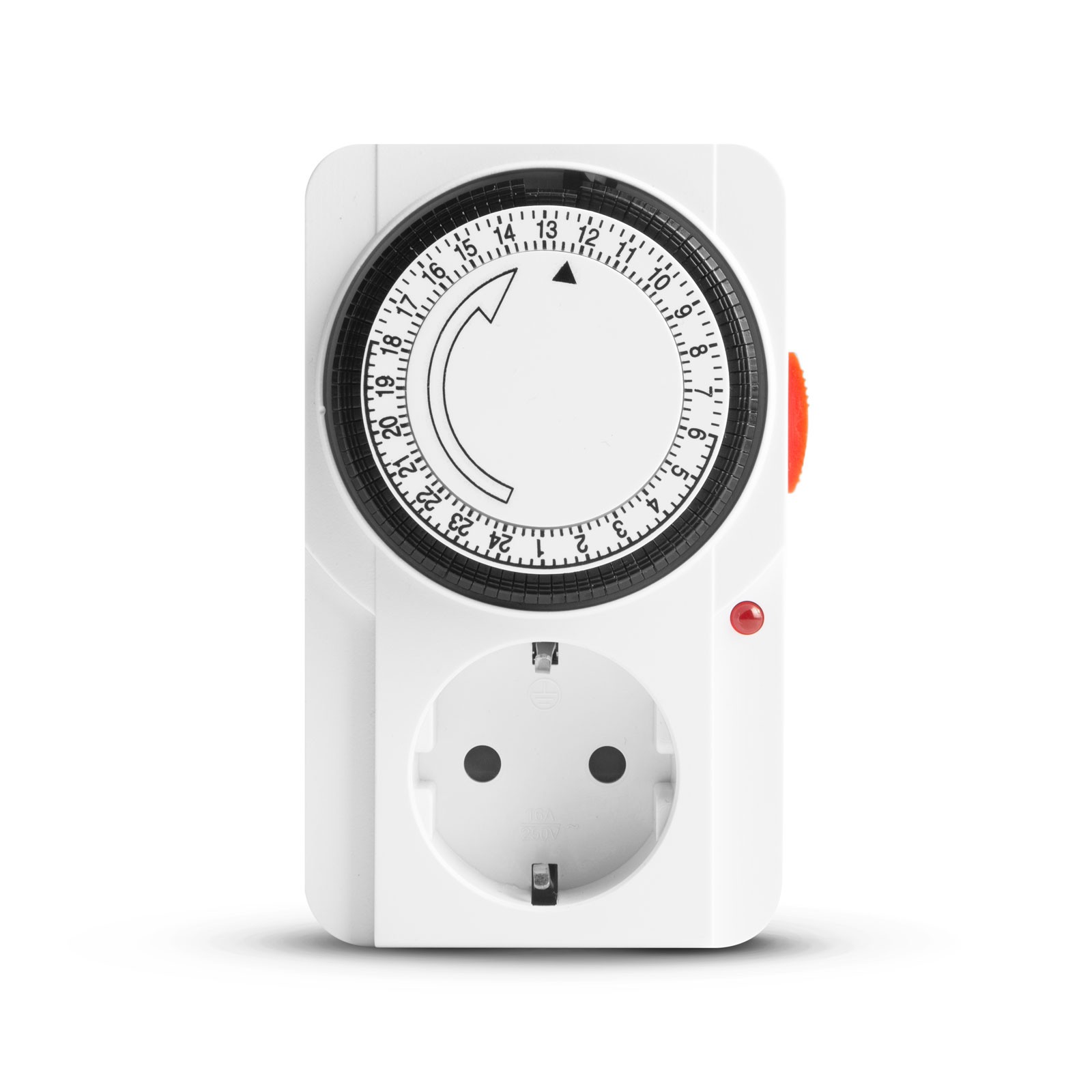 priza cu temporizator analogic - cu indicator led - 230v - 16a - 3680w priza cu temporizator analogic - cu indicator led - 230v - 16a - 3680w