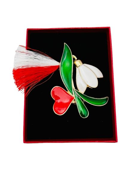 Brosa En-gros Ghiocel cu Inimioara, marime mare, ambalata in cutie rosie, 8.5×6.5×2.5cm Brosa En-gros Ghiocel cu Inimioara, marime mare, ambalata in cutie rosie, 8.5×6.5×2.5cm