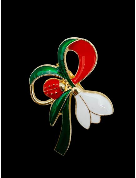Brosa Martisor En-gros, marime mare, Ghiocel cu Buburuza, editie 2024, 6×5cm Brosa Martisor En-gros, marime mare, Ghiocel cu Buburuza, editie 2024, 6×5cm