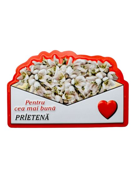 Magnet En-gros, Aranjament cu Ghiocei " Pentru cea mai buna PRIETENA" 10×7cm Magnet En-gros, Aranjament cu Ghiocei " Pentru cea mai buna PRIETENA" 10×7cm