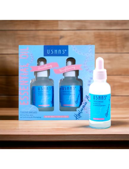 Ser facial Hidratant si Regenerant engross Ushas Hyaluronic Acid Essential Oil, set 2 buc Ser facial Hidratant si Regenerant engross Ushas Hyaluronic Acid Essential Oil, set 2 buc