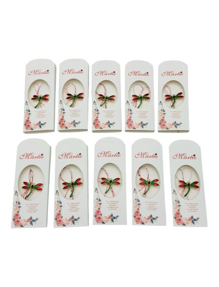 Set 20 Brose Martisor, ambalaj specific, Libelula Rosie, model 2024, 14×5cm, en-gros Set 20 Brose Martisor, ambalaj specific, Libelula Rosie, model 2024, 14×5cm, en-gros
