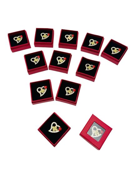 Set 24 Brose Martisor in cutiuta cu fereastra, 5×5cm, Inimioara, model 2024, en-gros Set 24 Brose Martisor in cutiuta cu fereastra, 5×5cm, Inimioara, model 2024, en-gros