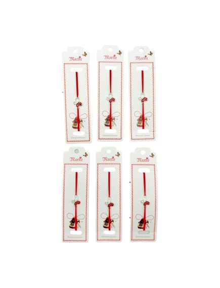 Set 24 de Bratari Martisor, Fluture Gingas, snur rosu elastic, model 2024, en-gros Set 24 de Bratari Martisor, Fluture Gingas, snur rosu elastic, model 2024, en-gros