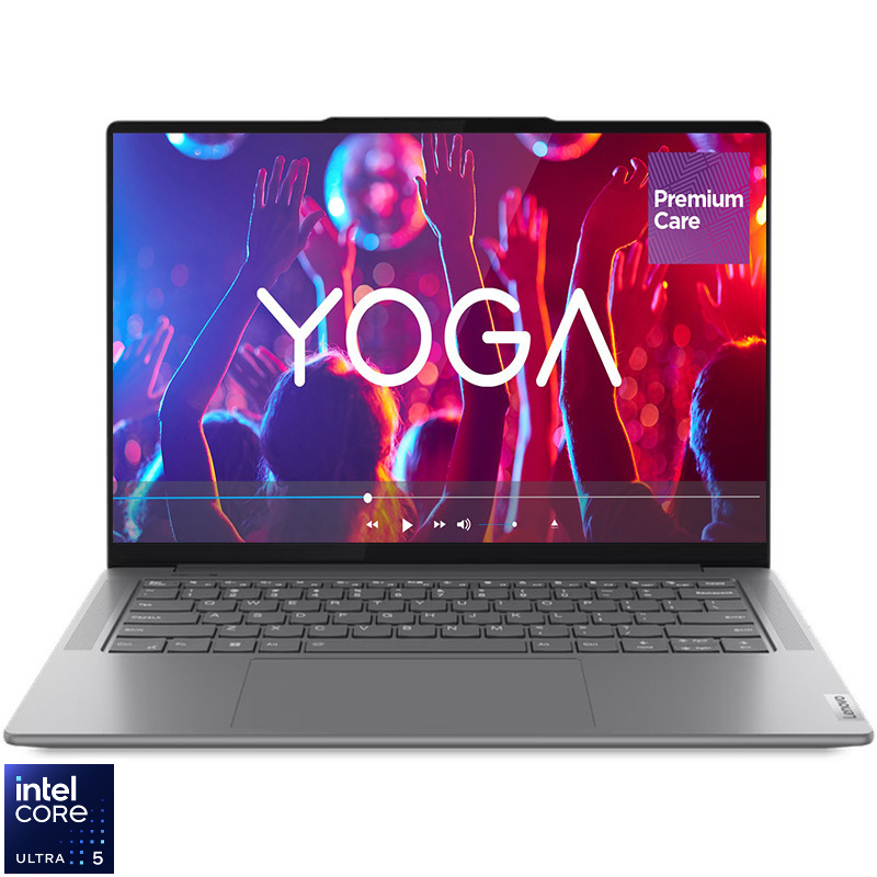 Ultrabook Lenovo 14.5'' Yoga Pro 7 14IMH9, 3K IPS 120Hz Touch, Procesor Intel® Core™ Ultra 5 125H (18M Cache, up to 4.50 GHz), 32GB DDR5X, 1TB SSD, Intel Arc, No OS, Luna Grey, 3Yr Onsite Premium Care Ultrabook Lenovo 14.5'' Yoga Pro 7 14IMH9, 3K IPS 120Hz Touch, Procesor Intel® Core™ Ultra 5 125H (18M Cache, up to 4.50 GHz), 32GB DDR5X, 1TB SSD, Intel Arc, No OS, Luna Grey, 3Yr Onsite Premium Care