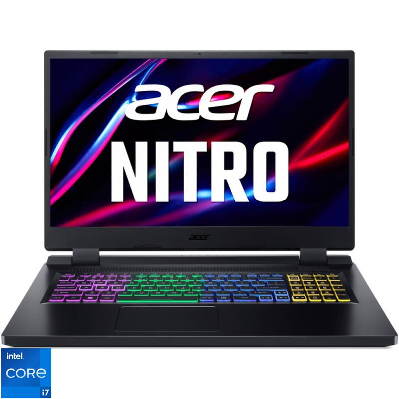 Laptop Acer Gaming 17.3'' Nitro 5 AN517-55, FHD IPS 144Hz, Procesor Intel® Core™ i7-12650H (24M Cache, up to 4.70 GHz), 16GB DDR5, 1TB SSD, GeForce RTX 4060 8GB, No OS, Black Laptop Acer Gaming 17.3'' Nitro 5 AN517-55, FHD IPS 144Hz, Procesor Intel® Core™ i7-12650H (24M Cache, up to 4.70 GHz), 16GB DDR5, 1TB SSD, GeForce RTX 4060 8GB, No OS, Black