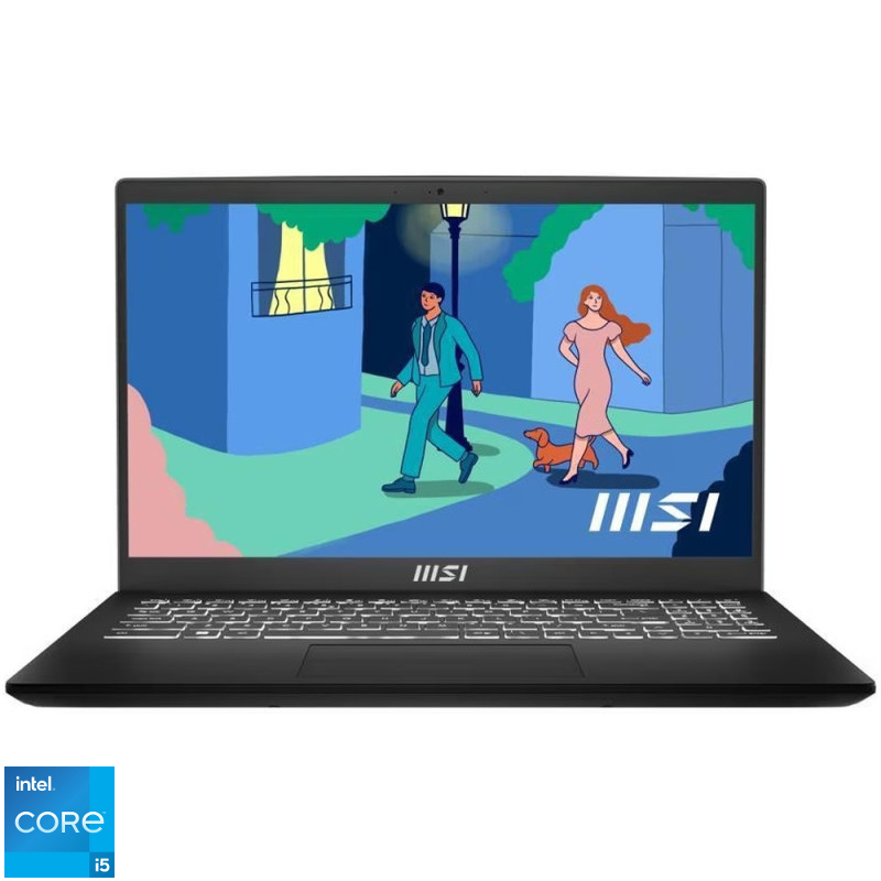 Laptop MSI 15.6'' Modern 15 B13M, FHD, Procesor Intel® Core™ i5-1335U (12M Cache, up to 4.60 GHz), 8GB DDR4, 512GB SSD, Intel Iris Xe, Free DOS, Classic Black Laptop MSI 15.6'' Modern 15 B13M, FHD, Procesor Intel® Core™ i5-1335U (12M Cache, up to 4.60 GHz), 8GB DDR4, 512GB SSD, Intel Iris Xe, Free DOS, Classic Black