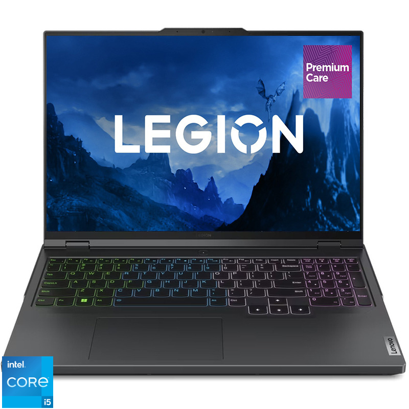 Laptop Lenovo Gaming 16'' Legion Pro 5 16IRX9, WQXGA IPS 165Hz G-Sync, Procesor Intel® Core™ i5 14500HX (24M Cache, up to 4.90 GHz), 16GB DDR5, 1TB SSD, GeForce RTX 4060 8GB, No OS, Onyx Grey, 3Yr Onsite Premium Care Laptop Lenovo Gaming 16'' Legion Pro 5 16IRX9, WQXGA IPS 165Hz G-Sync, Procesor Intel® Core™ i5 14500HX (24M Cache, up to 4.90 GHz), 16GB DDR5, 1TB SSD, GeForce RTX 4060 8GB, No OS, Onyx Grey, 3Yr Onsite Premium Care