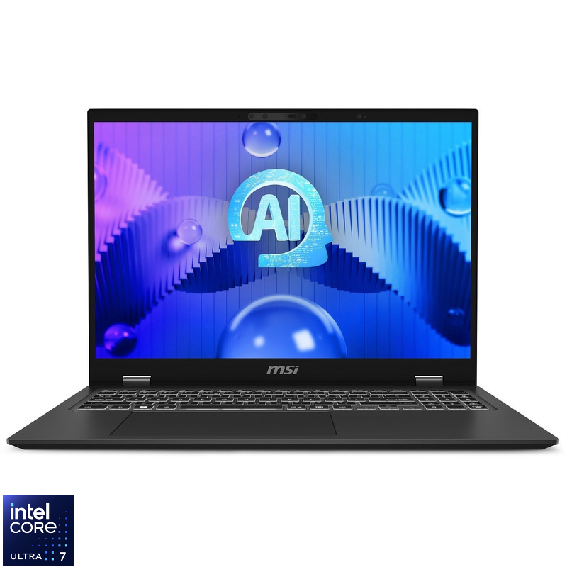 Laptop MSI 16'' Prestige 16 AI Studio B1VFG, QHD+, Procesor Intel® Core™ Ultra 7 155H (24M Cache, up to 4.80 GHz), 32GB DDR5, 1TB SSD, GeForce RTX 4060 8GB, Win 11 Home, Stellar Gray Laptop MSI 16'' Prestige 16 AI Studio B1VFG, QHD+, Procesor Intel® Core™ Ultra 7 155H (24M Cache, up to 4.80 GHz), 32GB DDR5, 1TB SSD, GeForce RTX 4060 8GB, Win 11 Home, Stellar Gray