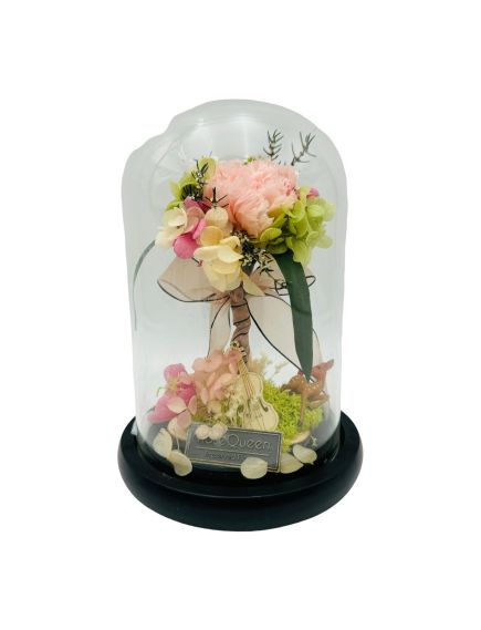 Cupola din Sticla En-gros, cu Buchet din Flori naturale Criogenate, Rose Queen, ambalaj de cadou deosebit, 28×18×18cm Cupola din Sticla En-gros, cu Buchet din Flori naturale Criogenate, Rose Queen, ambalaj de cadou deosebit, 28×18×18cm