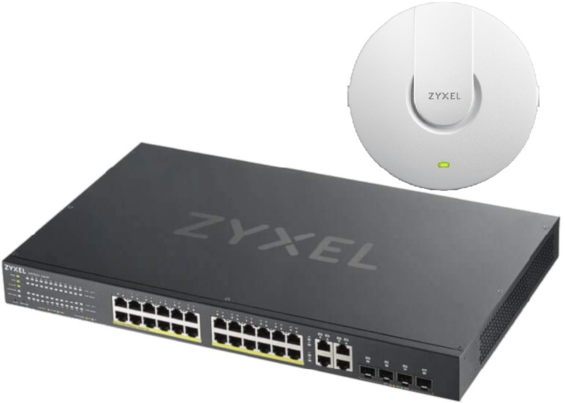 Switch ZyXEL Gigabit GS1920-24HPv2 + AP NWA1123AC V2