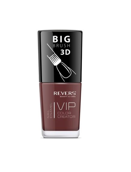 Lac de unghii Vip, 3D, Revers, maro inchis, 12 ml, Nr 024 - mat Engros Lac de unghii Vip, 3D, Revers, maro inchis, 12 ml, Nr 024 - mat Engros
