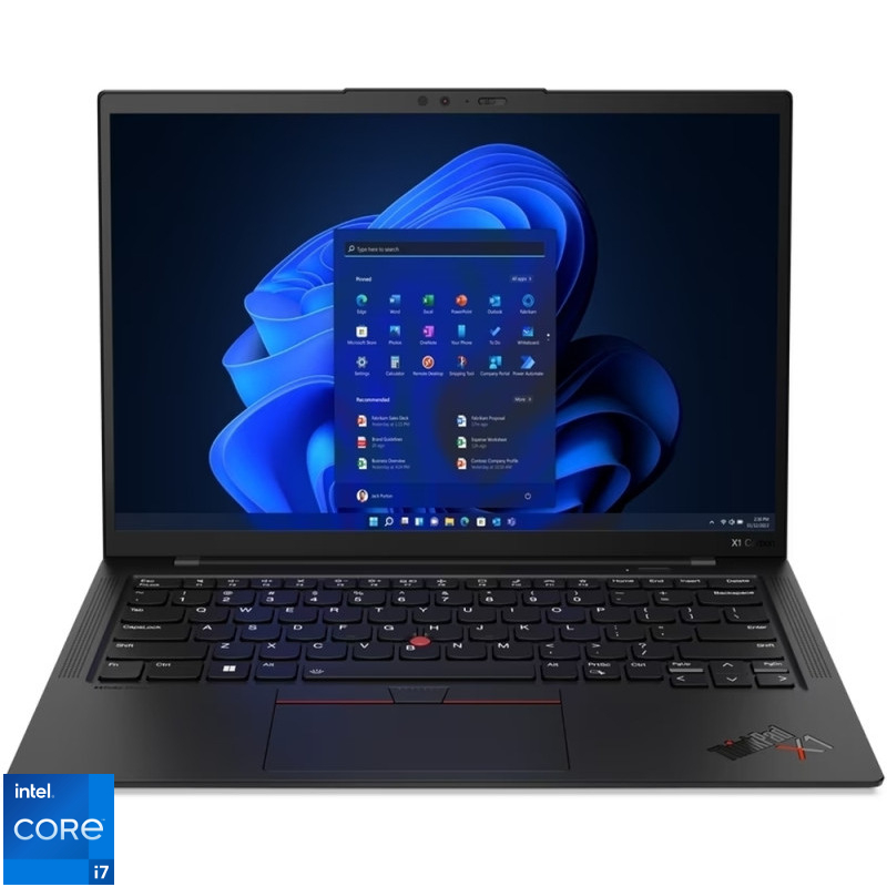 Ultrabook Lenovo 14'' ThinkPad X1 Carbon Gen 11, 2.8K OLED, Procesor Intel® Core™ i7-1355U (12M Cache, up to 5.00 GHz), 32GB DDR5, 1TB SSD, Intel Iris Xe, Win 11 Pro, Deep Black, Weave Ultrabook Lenovo 14'' ThinkPad X1 Carbon Gen 11, 2.8K OLED, Procesor Intel® Core™ i7-1355U (12M Cache, up to 5.00 GHz), 32GB DDR5, 1TB SSD, Intel Iris Xe, Win 11 Pro, Deep Black, Weave