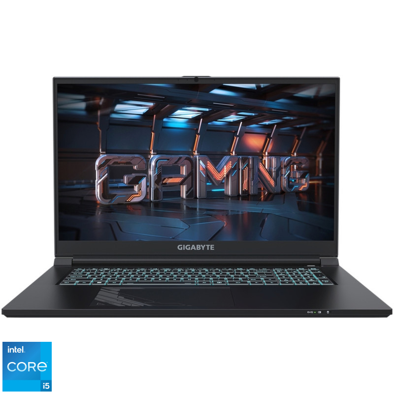 Laptop GIGABYTE Gaming 17.3'' G7 KF, FHD 144Hz, Procesor Intel® Core™ i5-12500H (18M Cache, up to 4.50 GHz), 16GB DDR4, 512GB SSD, GeForce RTX 4060 8GB, Free DOS, Black Laptop GIGABYTE Gaming 17.3'' G7 KF, FHD 144Hz, Procesor Intel® Core™ i5-12500H (18M Cache, up to 4.50 GHz), 16GB DDR4, 512GB SSD, GeForce RTX 4060 8GB, Free DOS, Black