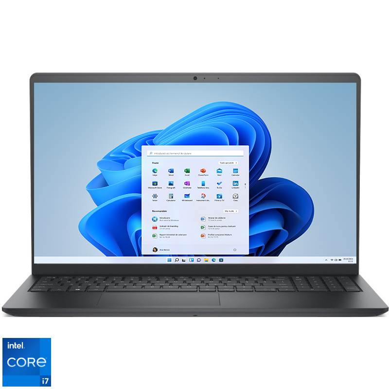 Laptop DELL 15.6'' Vostro 3520 (seria 3000), FHD 120Hz, Procesor Intel® Core™ i7-1255U (12M Cache, up to 4.70 GHz), 8GB DDR4, 512GB SSD, Intel Iris Xe, Win 11 Pro, Carbon Black, 3Yr ProSupport Laptop DELL 15.6'' Vostro 3520 (seria 3000), FHD 120Hz, Procesor Intel® Core™ i7-1255U (12M Cache, up to 4.70 GHz), 8GB DDR4, 512GB SSD, Intel Iris Xe, Win 11 Pro, Carbon Black, 3Yr ProSupport