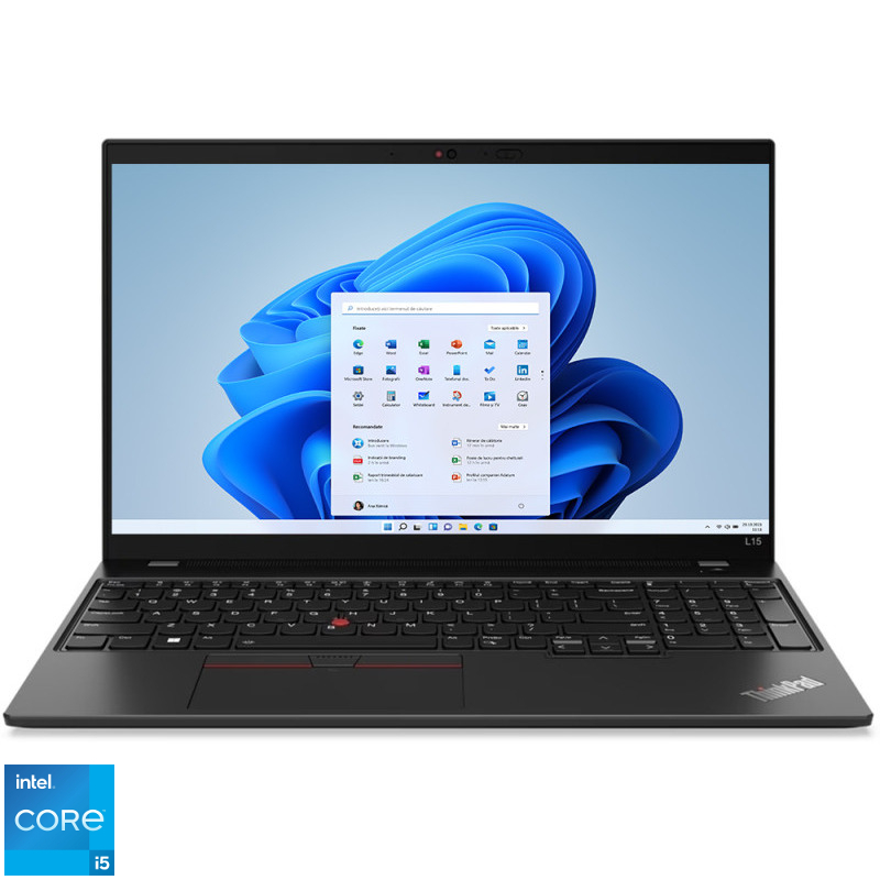 Laptop Lenovo 15.6'' ThinkPad L15 Gen 4, FHD IPS, Procesor Intel® Core™ i5-1335U (12M Cache, up to 4.60 GHz), 16GB DDR4, 512GB SSD, Intel Iris Xe, Win 11 Pro, Thunder Black Laptop Lenovo 15.6'' ThinkPad L15 Gen 4, FHD IPS, Procesor Intel® Core™ i5-1335U (12M Cache, up to 4.60 GHz), 16GB DDR4, 512GB SSD, Intel Iris Xe, Win 11 Pro, Thunder Black