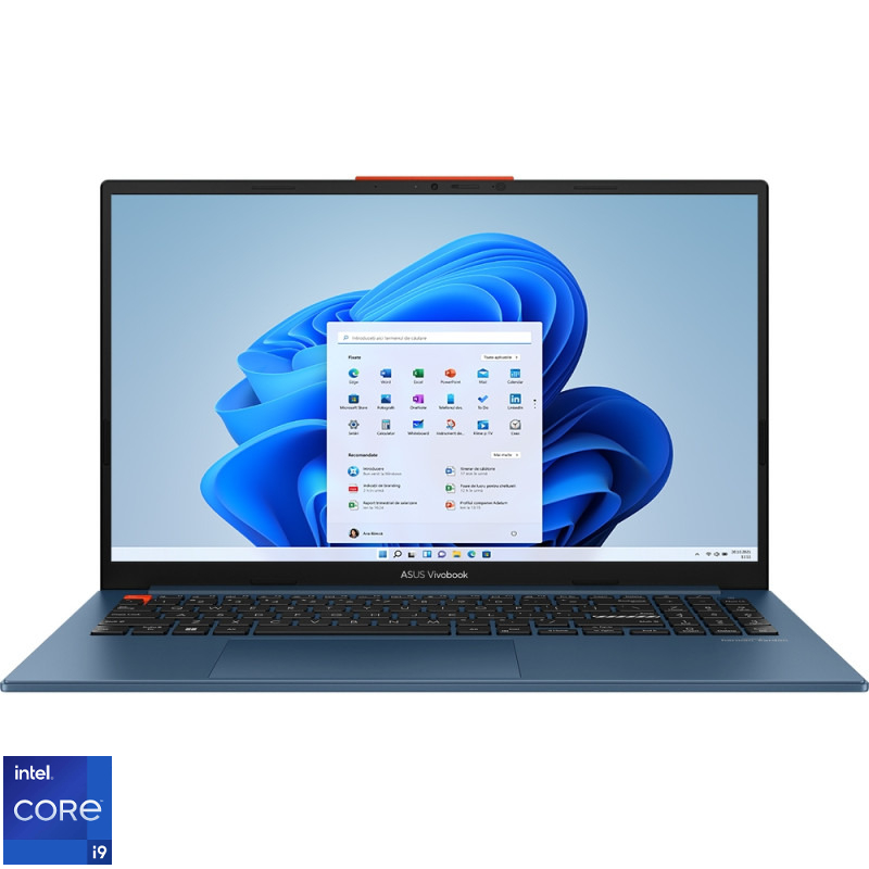 Ultrabook ASUS 15.6'' Vivobook S 15 OLED S5504VA, 2.8K 120Hz, Procesor Intel® Core™ i9-13900H (24M Cache, up to 5.40 GHz), 16GB DDR5, 1TB SSD, Intel Iris Xe, Win 11 Pro, Solar Blue Ultrabook ASUS 15.6'' Vivobook S 15 OLED S5504VA, 2.8K 120Hz, Procesor Intel® Core™ i9-13900H (24M Cache, up to 5.40 GHz), 16GB DDR5, 1TB SSD, Intel Iris Xe, Win 11 Pro, Solar Blue