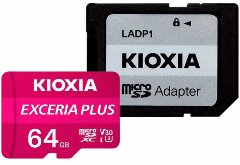 Card memorie KIOXIA Micro SDXC Exceria Plus 64GB UHS-I U3 Clasa 10 + Adaptor SD