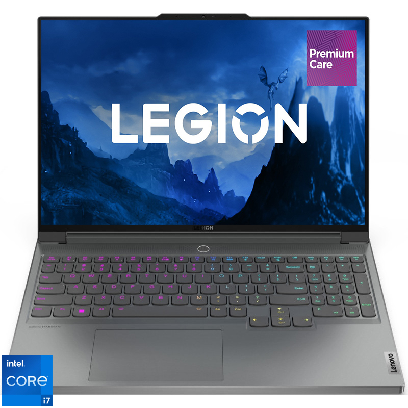 Laptop Lenovo Gaming 16'' Legion 7 16IAX7, WQXGA IPS 165Hz G-Sync, Procesor Intel® Core™ i7-12800HX (25M Cache, up to 4.80 GHz), 16GB DDR5, 1TB SSD, GeForce RTX 3070 Ti 8GB, No OS, Storm Grey, 3Yr Onsite Premium Care Laptop Lenovo Gaming 16'' Legion 7 16IAX7, WQXGA IPS 165Hz G-Sync, Procesor Intel® Core™ i7-12800HX (25M Cache, up to 4.80 GHz), 16GB DDR5, 1TB SSD, GeForce RTX 3070 Ti 8GB, No OS, Storm Grey, 3Yr Onsite Premium Care