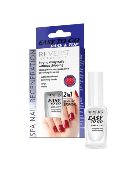 Baza & top coat pentru lac de unghii, 2 in 1, Easy to Go, Revers, uscare rapida, 10ml Engros Baza & top coat pentru lac de unghii, 2 in 1, Easy to Go, Revers, uscare rapida, 10ml Engros